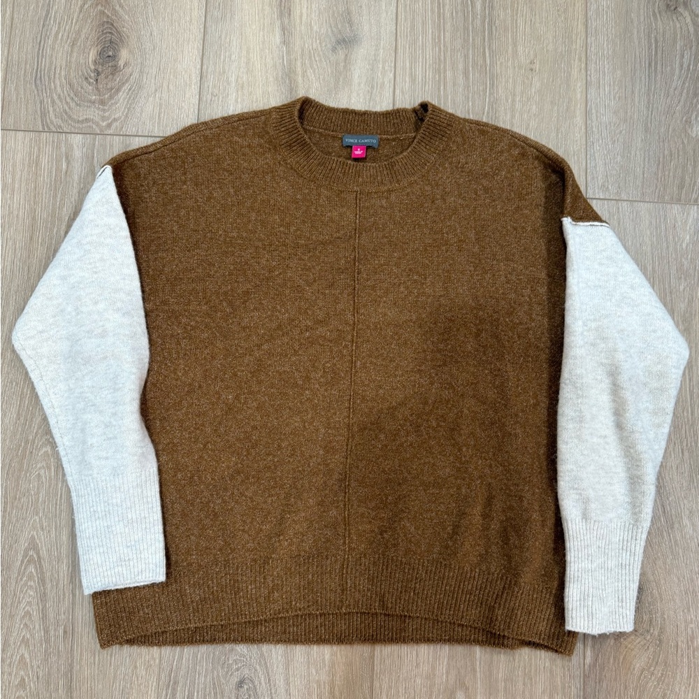 Vince Camuto Brown and Cream Sweater